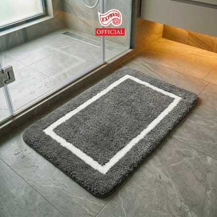 พรมเช็ดเท้าหน้าประตู EXPRESS CARPET รุ่น EM2-6 ขนาด45X70 ซม. หนา 20 มม. สีเทา _4